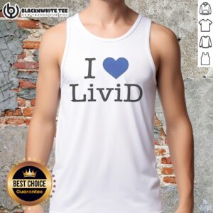 Dan Abrams wearing an I Love Livid tank top, showcasing his casual style and love for the Livid brand.