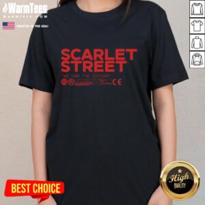 Premium Scarlet Street We Own The Oxygen Ladies Tee in vibrant red, perfect for stylish and comfortable casual wear.
