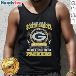 Pretty green Bay Packers tank top for NFL fans in South Dakota, showcasing team spirit on Sundays. Heart and soul belong to Packers.