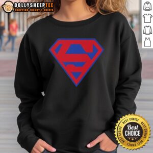 Official M. Jackson Superman superhero DC Universe logo sweatshirt featuring bold graphics and comfortable design.
