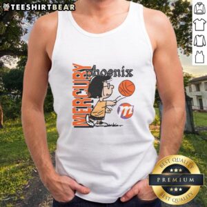 Good Peanuts Marcie X Phoenix Mercury tank top featuring vibrant graphics and a stylish design for fans.