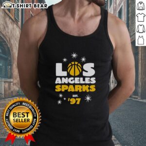 Pretty Los Angeles Sparks Star Power Est 97 tank top featuring vibrant colors and stylish design, perfect for fans.