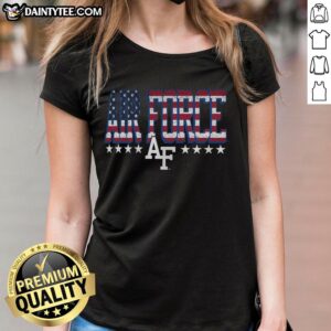 Nice Air Force Falcons tall type flag ladies tee featuring bold team logo and stylish design for fans.