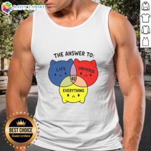 Cute tank top featuring '42 - The Answer to Everything' design, perfect for casual wear and geeky fashion lovers.