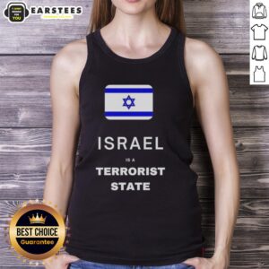 Hot Israel is a Terrorist State flag tank top featuring a bold graphic design and vibrant colors for a striking statement.