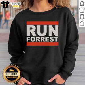 Official Run Forrest sweatshirt featuring a mashup of Forrest Gump and Run DMC design, perfect for fans of both.