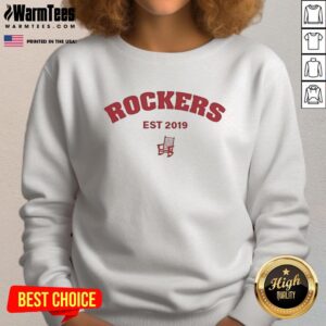 Alt Text: Good Rockers Est 2019 sweatshirt featuring High Point Rockers and Long Island Ducks logo for fans.