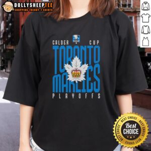 Top Toronto Marlies Calder Cup Playoffs Ladies Tee featuring team colors and logo, perfect for AHL fans and supporters.