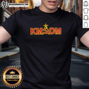 Alt Text: Hot KMFDM Hammer and Sickle T-Shirt featuring the iconic symbol of the Communist Party in bold design.