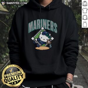 Cute Seattle Mariners Hello Kitty hoodie featuring vibrant graphics, perfect for fans and stylish comfort.