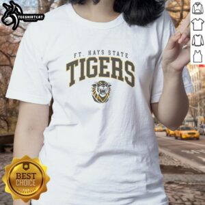 Ladies tee featuring the classic Fort Hays State Tigers logo, perfect for fans and casual wear.