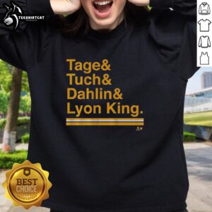 Good Buffalo Hockey ampersand sweatshirt featuring Tage, Tuch, Dahlin, Lyon, and King for fans of the team.
