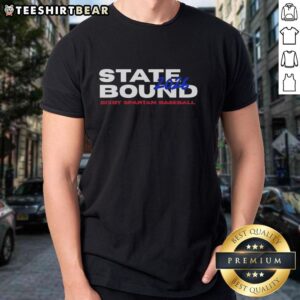Alt Text: Original State Bound 2026 Bixby Spartan Baseball T-Shirt featuring bold team logo and vibrant colors for fans.
