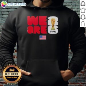 Premium We Are USA X FIFA World Cup 2026 hoodie showcasing vibrant design and team spirit for fans.