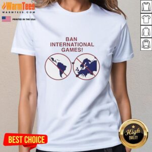 Women wearing Nice Ban International Games Ladies Tee, showcasing style and comfort for sports and casual wear.
