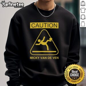Hot Micky Van De Ven Tottenham Hotspur sweatshirt featuring a caution slide kick design, perfect for fans and casual wear.