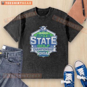 2026 Premium NDHSAA Class B Boys Golf State Tournament washed t-shirt featuring a stylish design and vibrant colors.