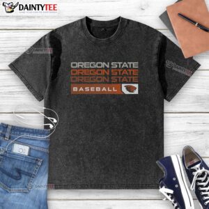 Awesome Oregon State Beavers college baseball hype washed t-shirt in orange, showcasing team spirit and style.
