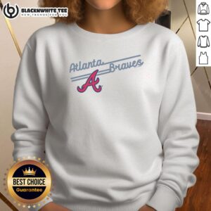 Hot Atlanta Braves Soft As A Grape sweatshirt in vibrant team colors, perfect for fans looking to show their team spirit.