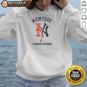 2026 Subway Series hoodie featuring New York Yankees and New York Mets logos, perfect for fans of a house divided.