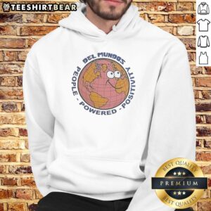 Good Earth People Powered Positivity Del Mundos Hoodie featuring vibrant colors and an inspiring design for eco-conscious fashion.