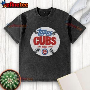 Awesome Chicago Cubs MLB X Topps Baseball The Real One Washed T-Shirt featuring iconic team logo and vintage style.
