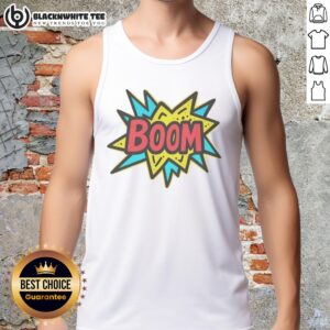 Alt Text: Awesome The Crash Dad Boom Tank Top featuring a vibrant design, perfect for casual summer wear and dad-themed style.
