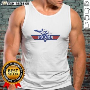 Official Top Gun Goose Fighter Plane retro tank top featuring iconic aircraft design for aviation and movie enthusiasts.