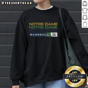 Good Notre Dame Fighting Irish college baseball hype sweatshirt in navy, perfect for fans supporting their team.