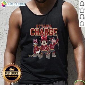 Awesome Ottawa Charge cartoon team ice hockey tank top featuring vibrant graphics and sporty design.