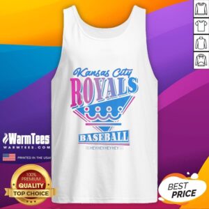 Alt Text: Original Kansas City Royals 2026 City Connect Hey Hey Hey Hey tank top featuring vibrant team colors and logo.