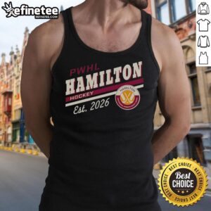 Official PWHL Hamilton Hockey Est 2026 logo tank top featuring a stylish design for fans and players.