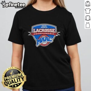 2026 Good MAAC Men's Lacrosse Championship logo on a ladies tee, featuring vibrant colors and dynamic design.