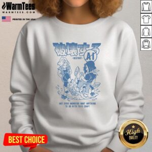Alt Text: Official Destroy Ai sweatshirt featuring Dragon Ball design, perfect for fans who love unique anime apparel.