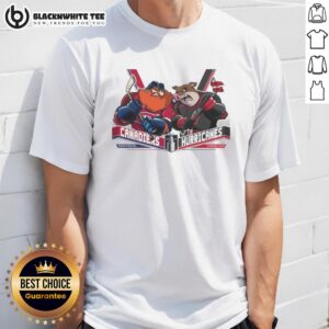 Montreal Canadiens vs Carolina Hurricanes 2026 Eastern Conference Finals hockey t-shirt featuring team logos and vibrant design.