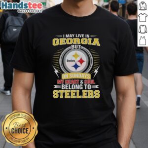 Official Pittsburgh Steelers NFL t-shirt, expressing loyalty with 'My Heart And Soul Belong To Steelers' design.