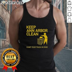 Awesome Keep Ann Arbor Clean tank top design encouraging responsible trash disposal in Ohio.