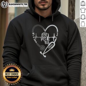 Alt Text: Awesome Chicago White Sox stethoscope heartbeat hoodie showcasing team pride and love for baseball.