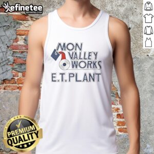 Alt Text: Premium Mon Valley Works E.T. Plant molten metal pour tank top showcasing industrial design and craftsmanship.