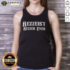 Model wearing a Good Rezzeist Rezzer Ever Tank Top in a vibrant setting, showcasing its stylish design and comfortable fit.