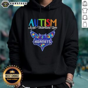 Charlotte Hornets hoodie promoting Autism awareness: 'Accept, Understand, Love' message on a stylish design.