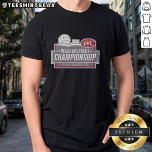 Top Ohio Valley Conference Beach Volleyball Championship T-Shirt from Martin, TN 2026 featuring vibrant graphics and event details.
