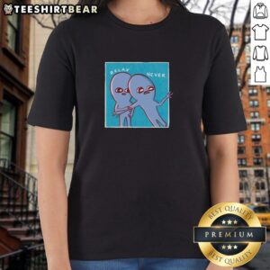 Cute alien relaxing on a strange planet, featured on the Awesome Two Cute Alien tee by Nathan W. Pyle for ladies.