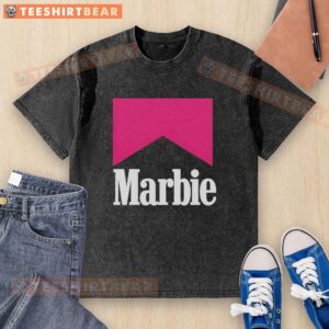 Premium Marbie Style Marlboro Logo Washed T-Shirt featuring a vintage design and soft, comfortable fabric.
