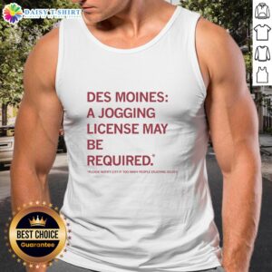 Original Des Moines Jogging License Tank Top in vibrant colors, perfect for running enthusiasts and stylish workouts.