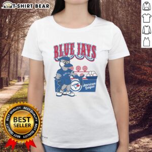 Alt Text: Top Mitchell & Ness Cream Toronto Blue Jays Step Back Up Ladies Tee showcasing stylish MLB fan apparel.