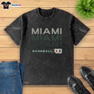 Top Miami Hurricanes College Baseball hype washed T-shirt in vibrant colors, perfect for fans and casual wear.