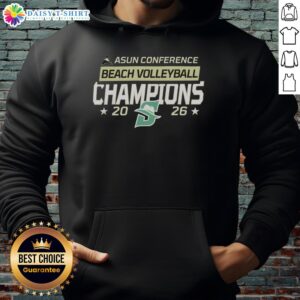 Good Stetson Hatters Asun Beach Volleyball 2026 Conference Champions hoodie featuring team logo and vibrant colors.