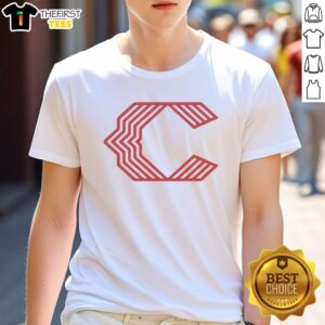 Alt Text: Premium Cincinnati Reds City Connect Cap Logo '23 T-Shirt featuring a bold logo and stylish design for fans.