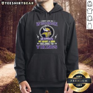 Pretty Minnesota Vikings NFL hoodie with 'My heart and soul belong to Vikings' design, perfect for fans in Wisconsin.